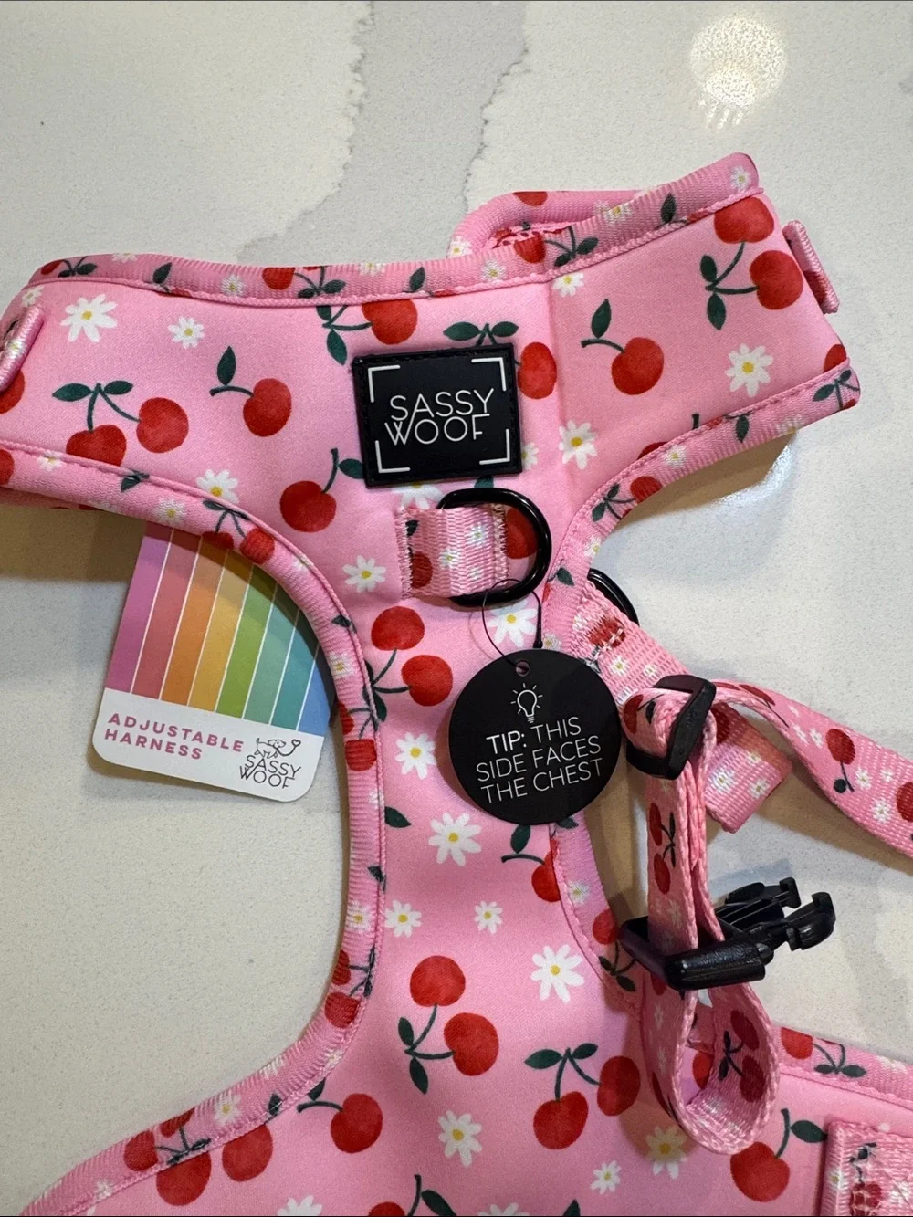 Pink Cherry Dog Harness - Medium
